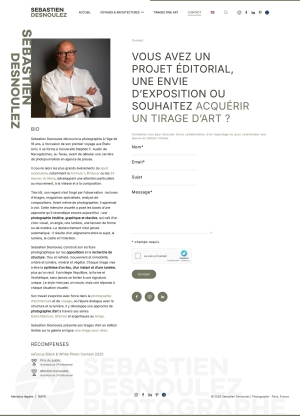 Site du photographe Sebastien Desnoulez - Contact