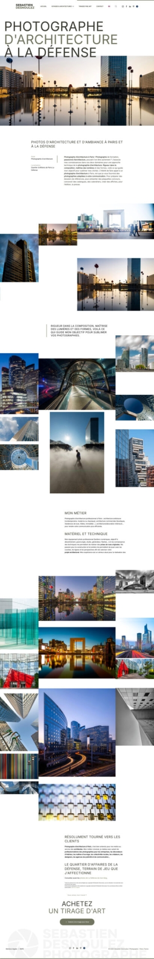 Site du photographe Sebastien Desnoulez - Page Photographe d'architecture à La Défense
