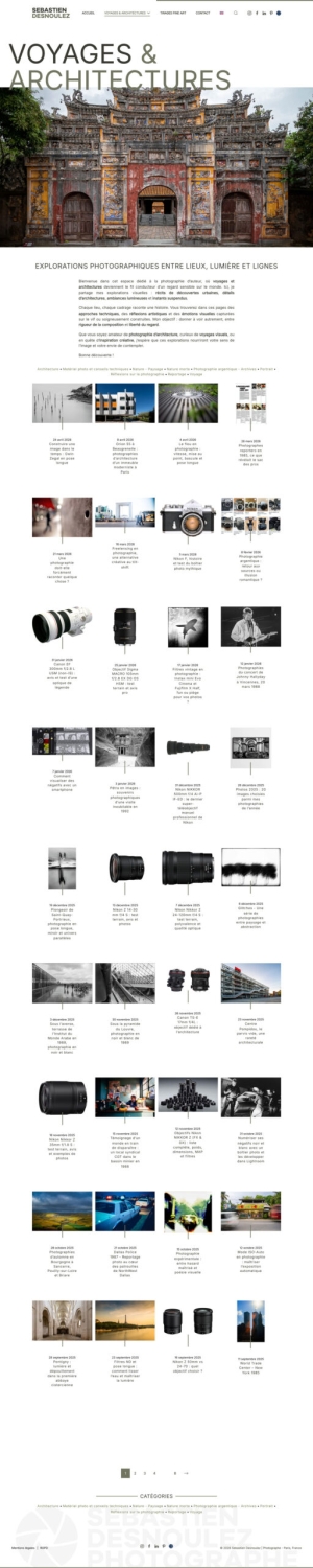 Site du photographe Sebastien Desnoulez - Voyages & Architectures - accueil du blog