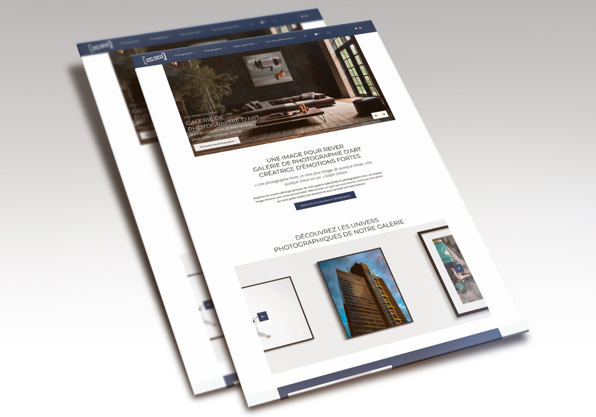 Galerie d'art photographique Une image pour rever réalisée par la Manufacture Parisienne de Sites Internet